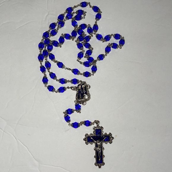 Prayer Gemstone Rosary $15 for one they are genuine lapis and other stones - Picture 2 of 7